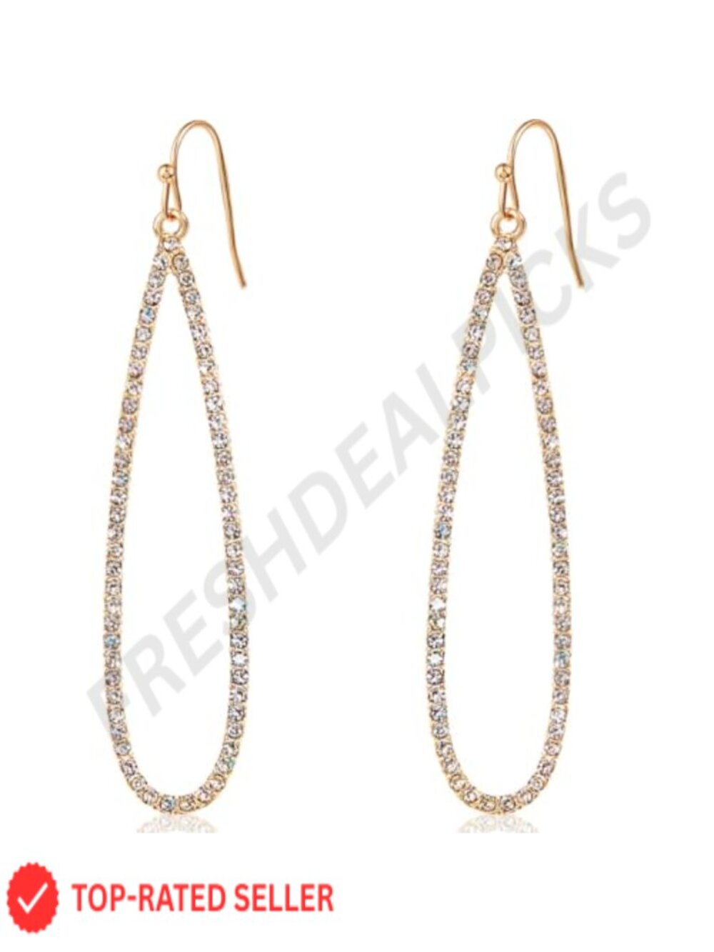 Simulated Diamond Teardrop Dangle Earrings for Women - Long Dangling CZ